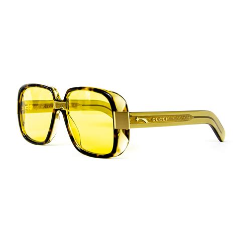 gucci 49 mm square yellow sunglasses|Gucci square sunglasses unisex.